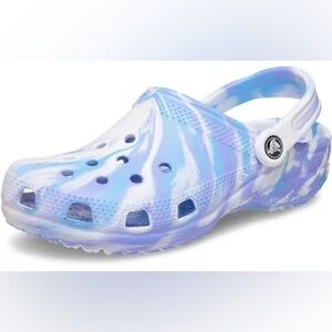 Hydro dipped crocs. Purple, Blue and White